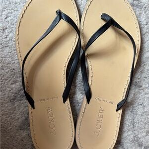 J. Crew Black and Cream Sandals Minimalist Design Size 6